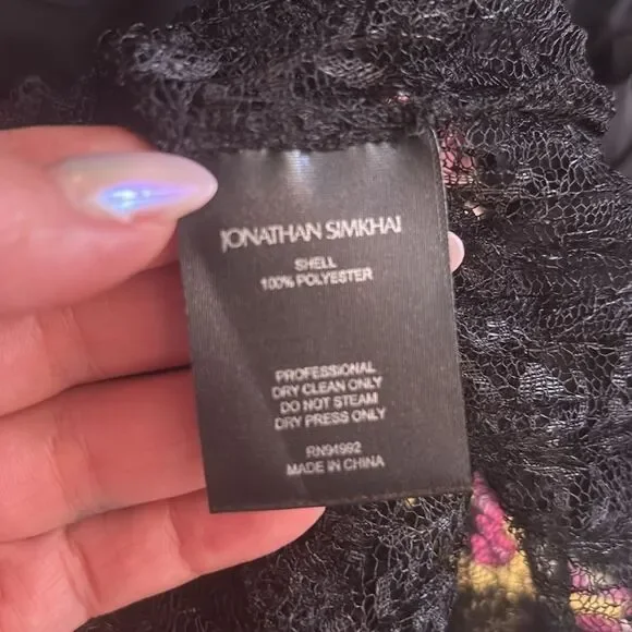 Jonathan  Simkhai Hali Black Lace Turtleneck Top, XS - Picture 11 of 11